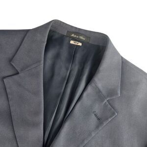 Oscar De La Renta Mens 44L Blue Silk 3 Button Ventless Blazer Sport‎ Coat Jacket